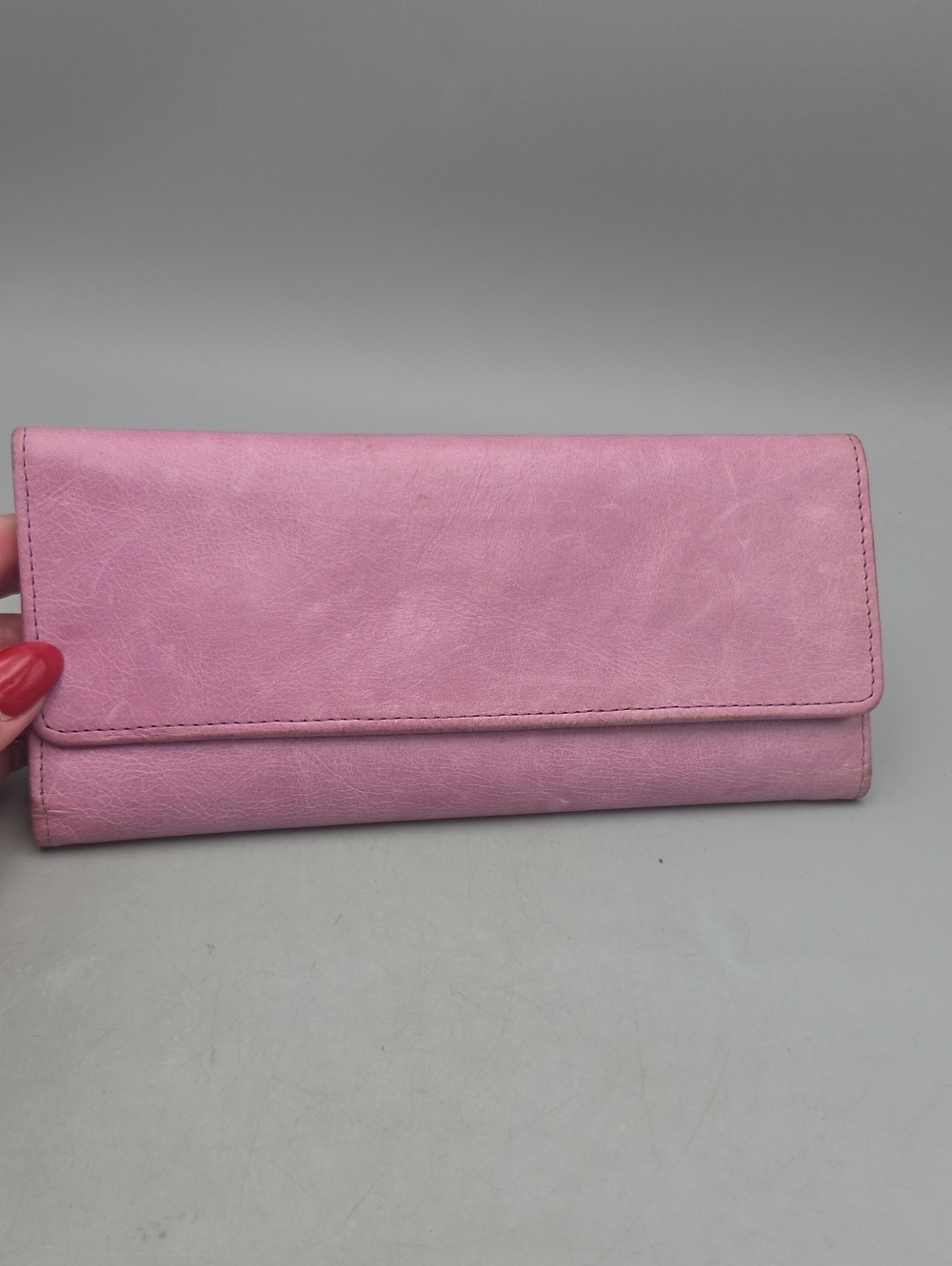 Hobo Leather Tri-Fold "Sadie" Wallet Light Violet Large Wallet